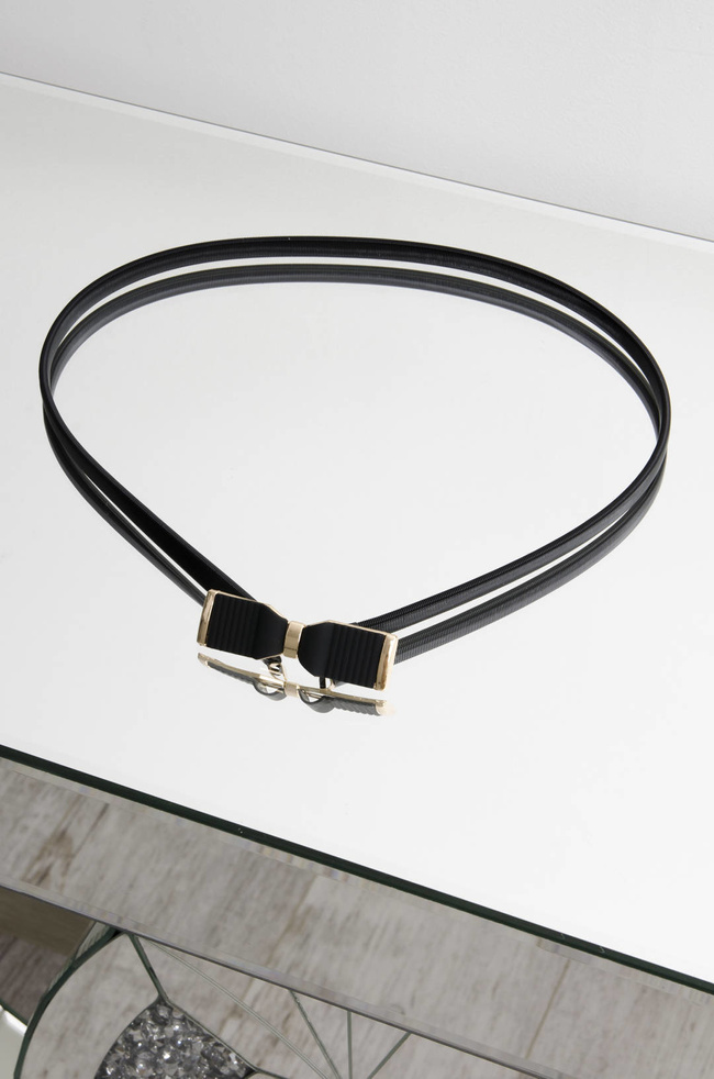 PASEK SPRĘŻYNKA- CZARNY 