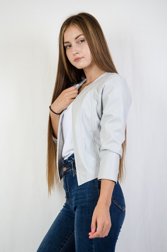 Jasnoszary żakiet skajkowy