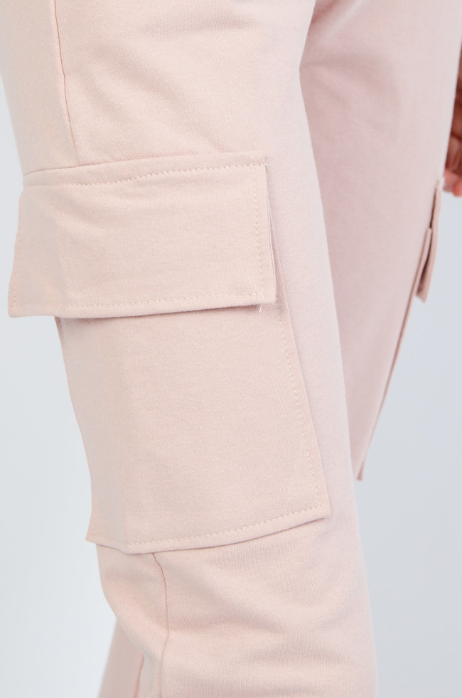 Bawełniane bojówki w kolorze różowym