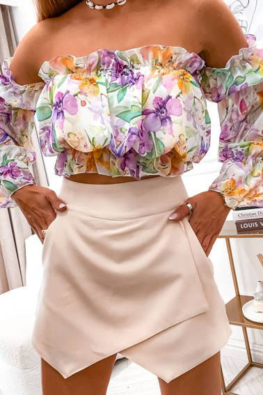 SPÓDNICO-SPODENKI ASYMETRYCZNE- BEŻOWA