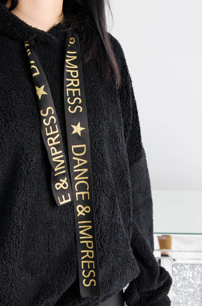 CZARNA BLUZA POLAROWA Z KAPTUREM