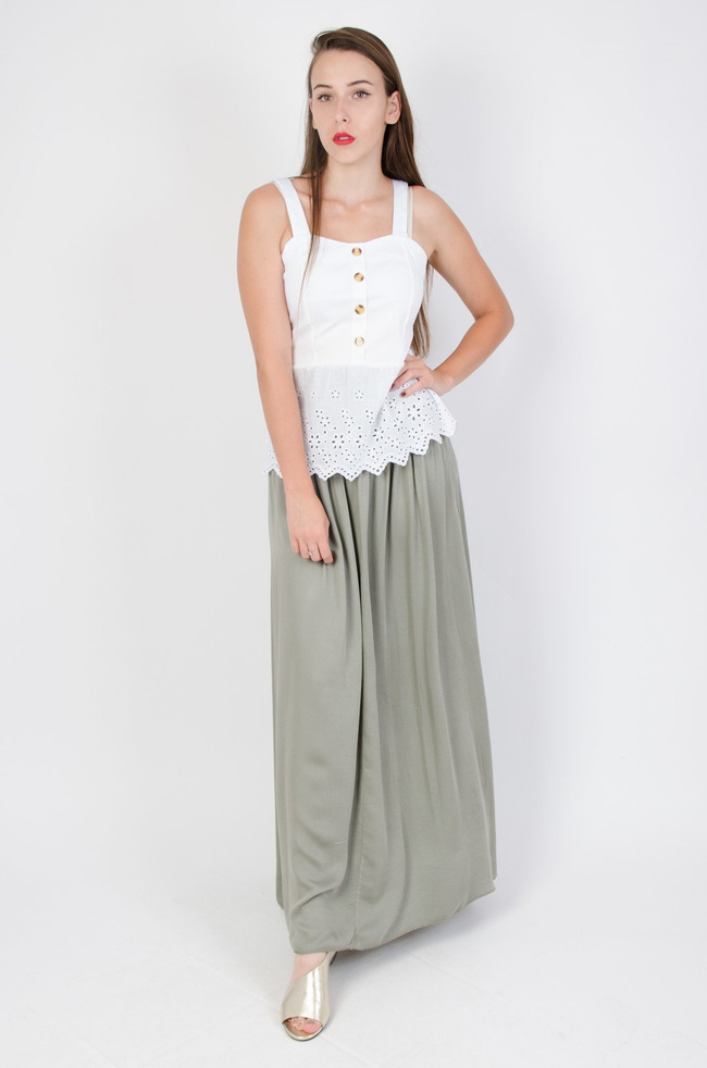 Biała bluzka z ażurowym dołem