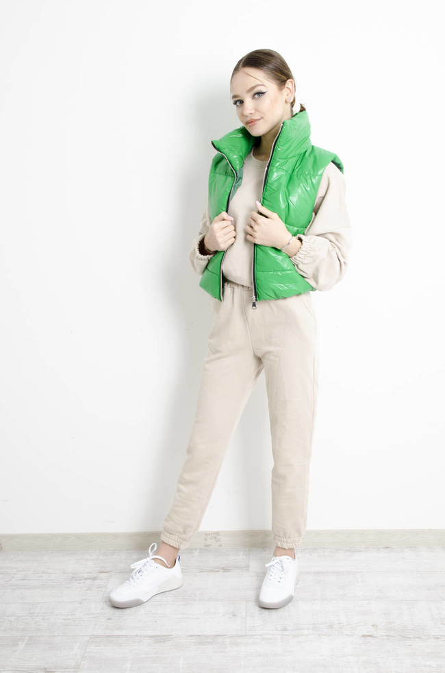 KAMIZELKA PIKOWANA KRÓTKA- ZIELONA