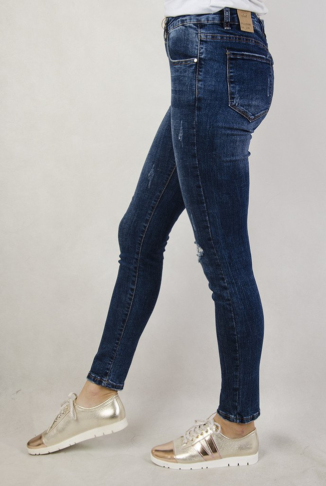 (Rozmiary L-XXXXL) Spodnie jeansowe z przetarciami