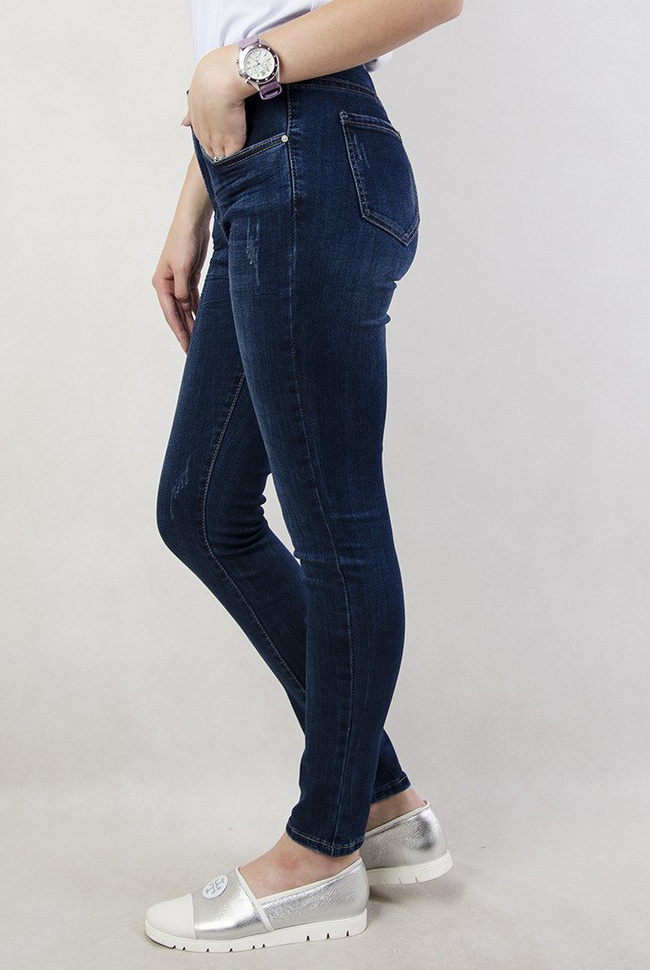 (Rozmiary L-XXXXL) Spodnie jeansowe z wysokim stanem