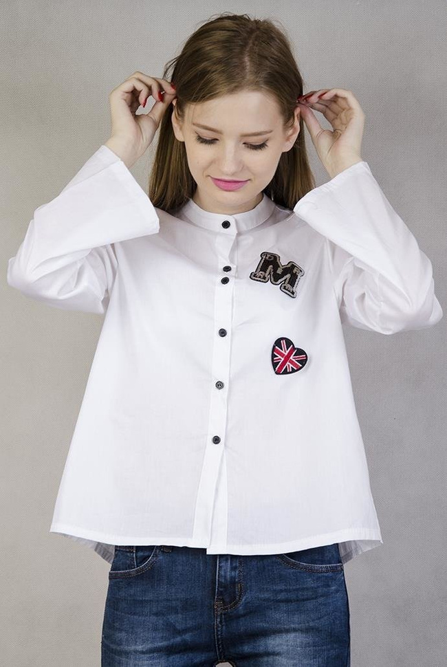 Koszula z naszywkami i rozszerzanym rękawem