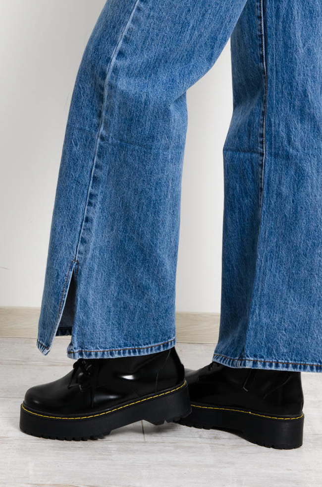 SPODNIE JEANSOWE TYPU WIDE LEG Z WYSOKIM STANEM