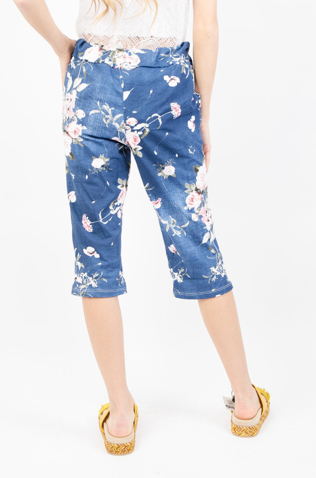 NIEBIESKIE RYBACZKI DRESOWE W KWIATY