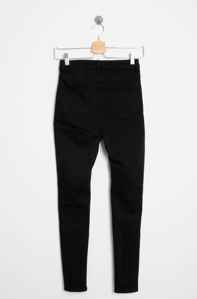 CZARNE SPODNIE Z WYSOKIEJ JAKOŚCI ELASTYCZNEGO MATERIAŁU-WYSOKI STAN