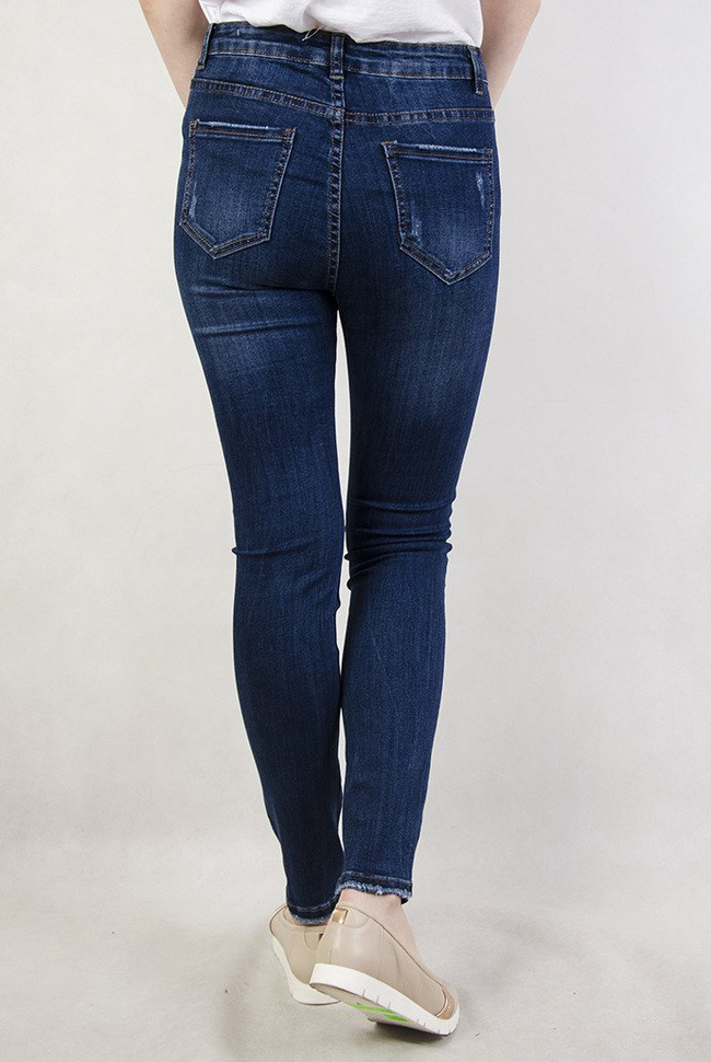 (Rozmiary L-XXXXL) Spodnie skinny jeans z przetarciami