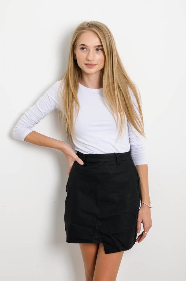 CZARNA TRAPEZOWA SPÓDNICA  WOSKOWANA 