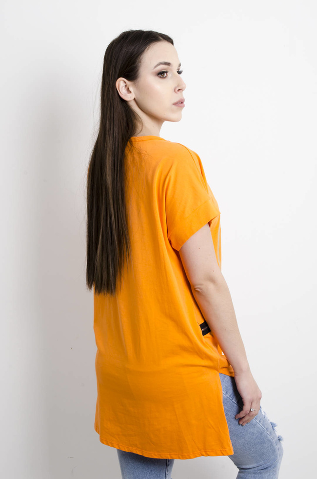 TUNIKA Z APLIKACJĄ W KOLORZE POMARAŃCZOWYM