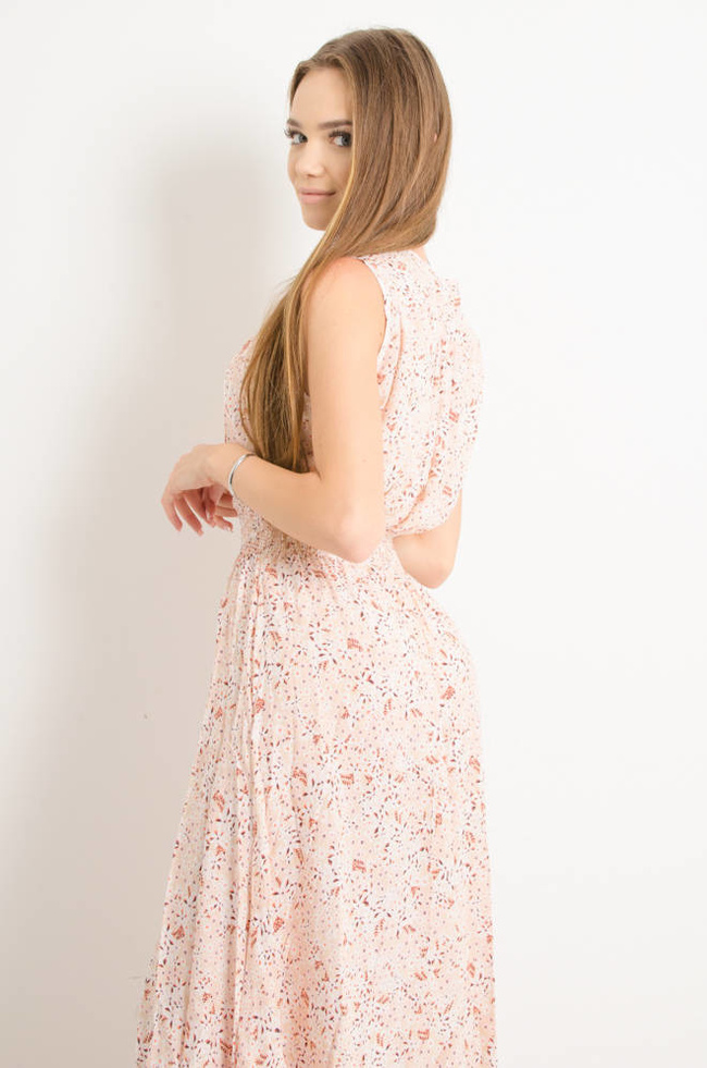 SUKIENKA W KWIATY Z ZAKŁADKĄ - RÓŻOWA