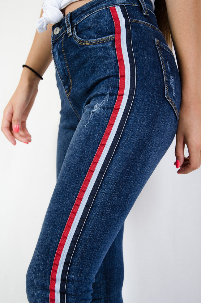 Spodnie jeansowe z lampasami