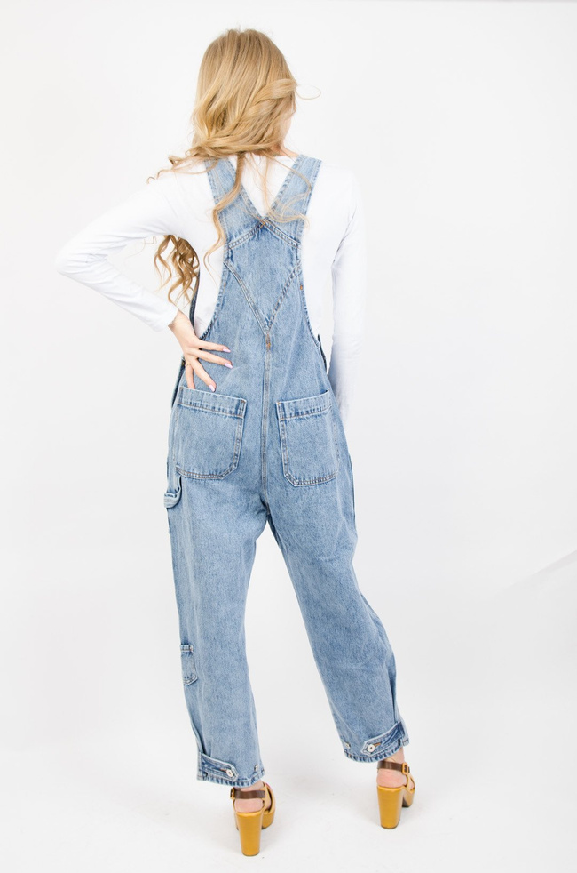 JEANSOWE OGRODNICZKI Z KIESZENIAMI