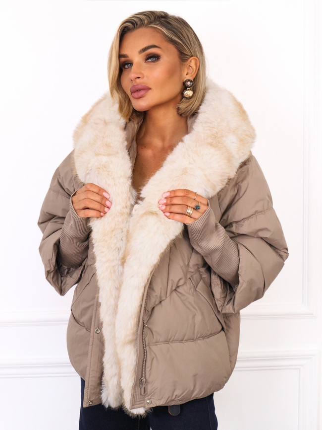 KURTKA PUCHOWA Z DZIANINOWYMI WSTAWKAMI PRZY RĘKAWIE- FANGO