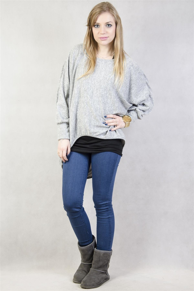 Szara asymetryczna tunika