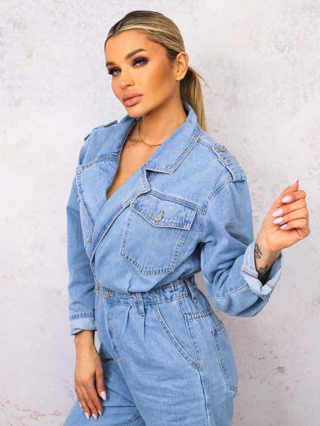 DŁUGI KOMBINEZON JEANSOWY