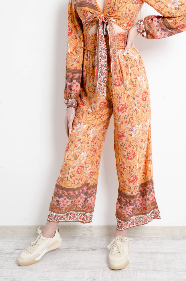 KOMPLET W KWIATY - POMARAŃCZOWY 