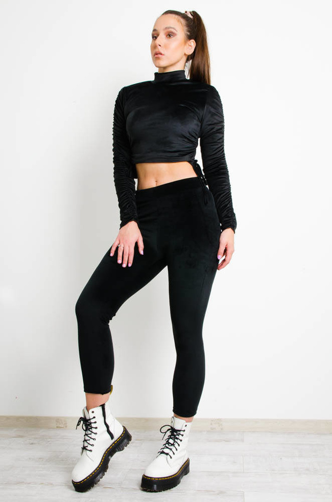 CZARNY WELUROWYM KOMPLET