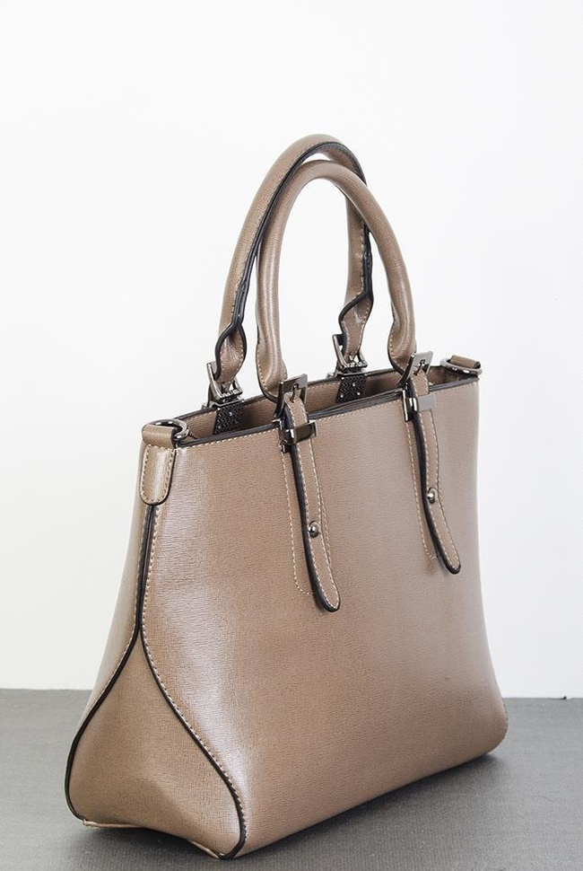 Jasnobrązowa torebka średniej wielkości "shopper"