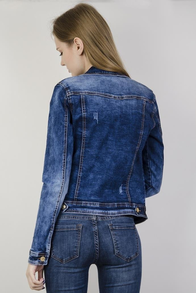 Kurtka jeansowa zapinana na guziki