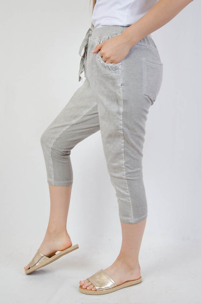 SZARE RYBACZKI Z OZDOBNA KIESZENIĄ 