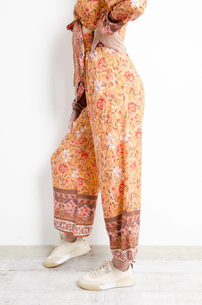 KOMPLET W KWIATY - POMARAŃCZOWY