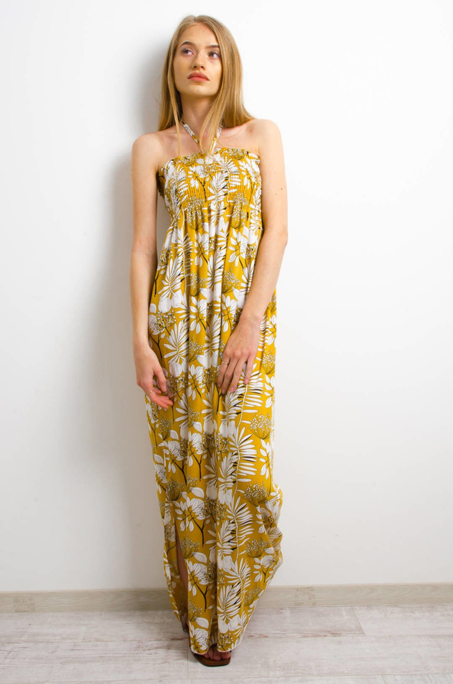 DŁUGA SUKIENKA Z WIĄZANIEM NA SZYI