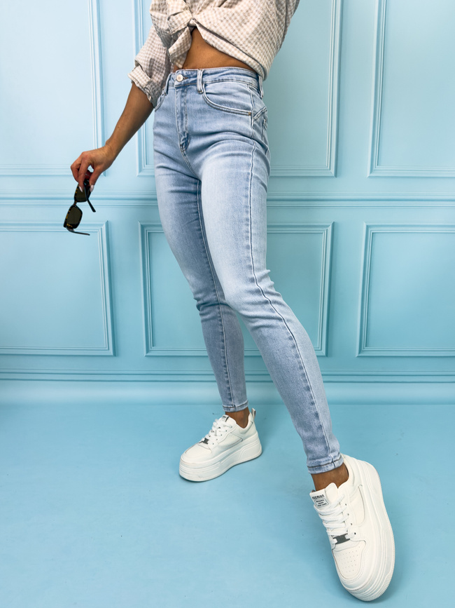 SPODNIE JEANSOWE SKINNY PUSH UP- NIEBIESKIE