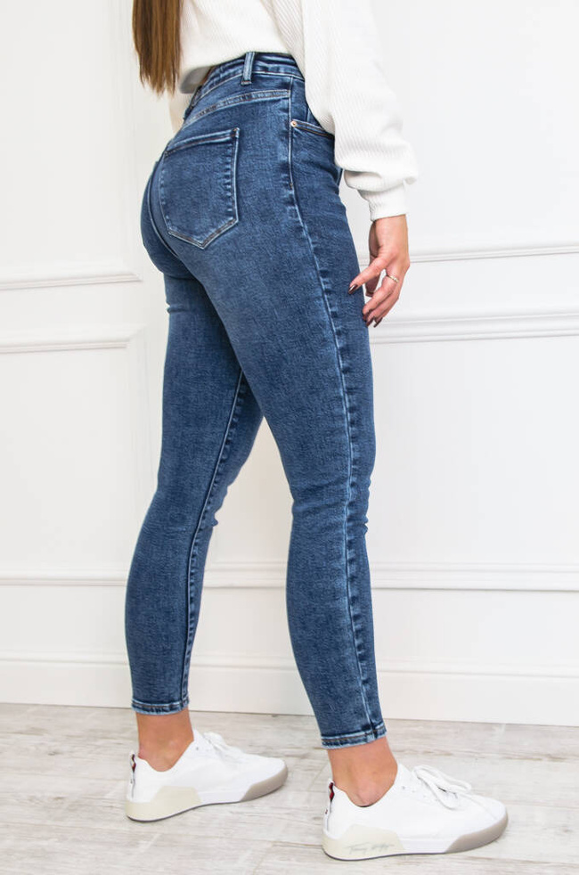 SPODNIE JEANSOWE  SKINNY Z WYSOKIM STANEM- PLUS SIZE