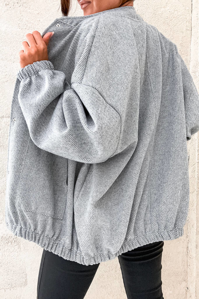 KURTKA BOMBERKA OVERSIZE- SZARA