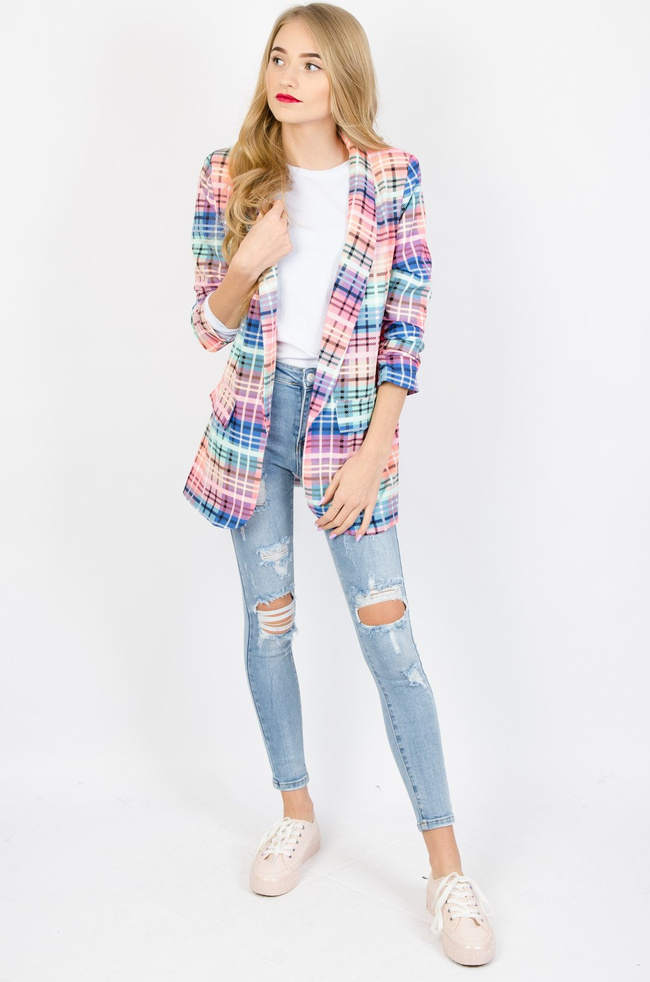 PASTELOWA MARYNARKA W KRATĘ