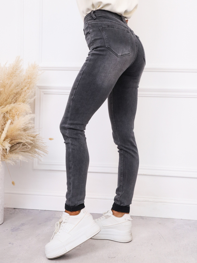 SPODNIE JEANSOWE SKINNY DLA WYSOKICH- SZARE