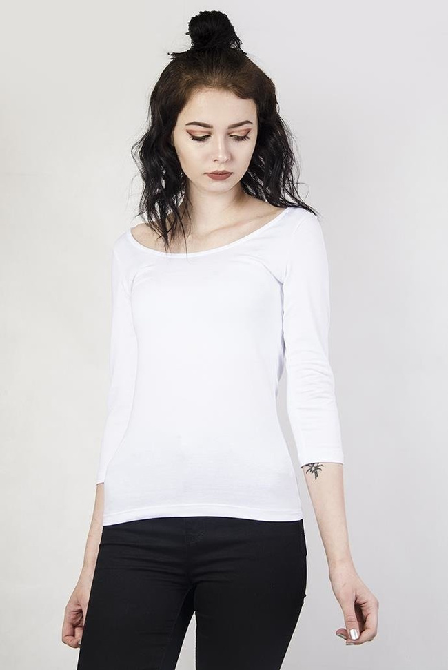 Biała bluzka z dekoltem łódką