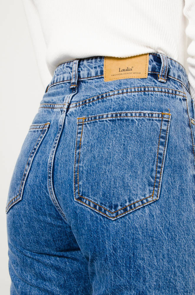 SPODNIE JEANSOWE TYPU WIDE LEG Z WYSOKIM STANEM