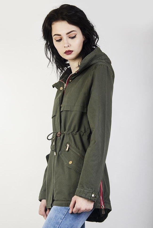 Khaki kurtka typu parka