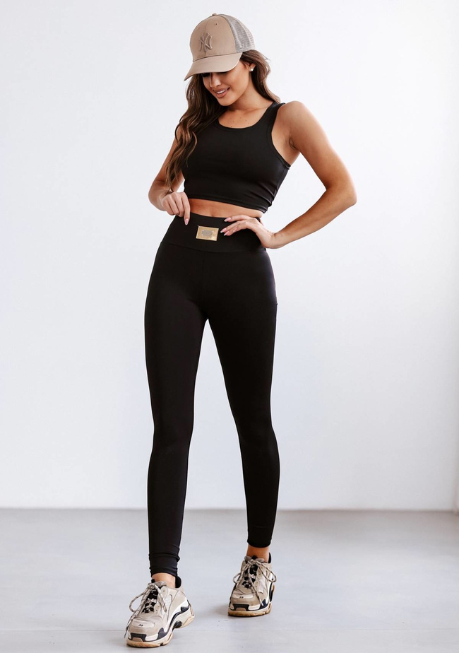 DOPASOWANY KOMPLET TOP+ LEGGINSY- CZARNY