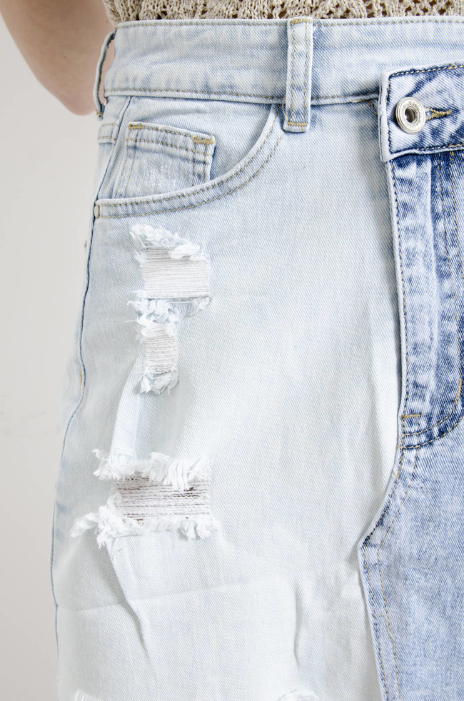 SPÓDNICA MINI JEANSOWA ASYMETRYCZNA 