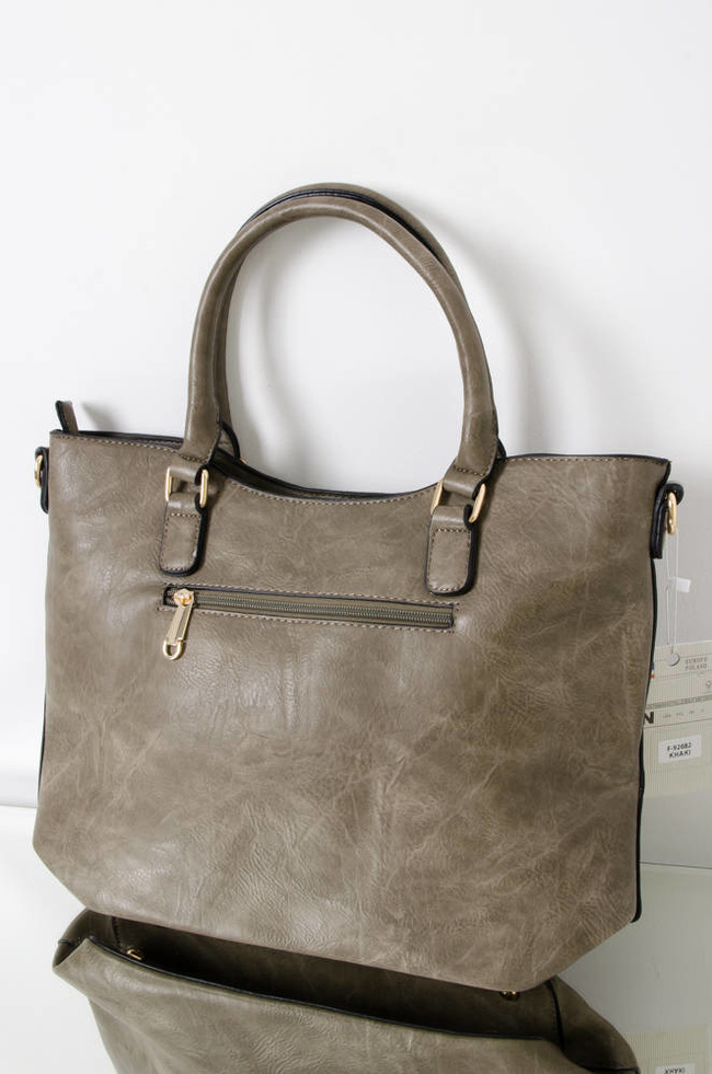 TORBA SHOPPER Z IMITACJI SKÓRY- KHAKI