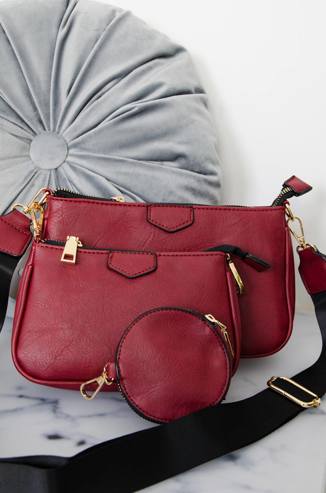 CZERWONA TOREBKA DAMSKA 3 W 1