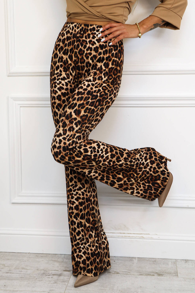 SPODNIE DZWONY W PANTERKĘ