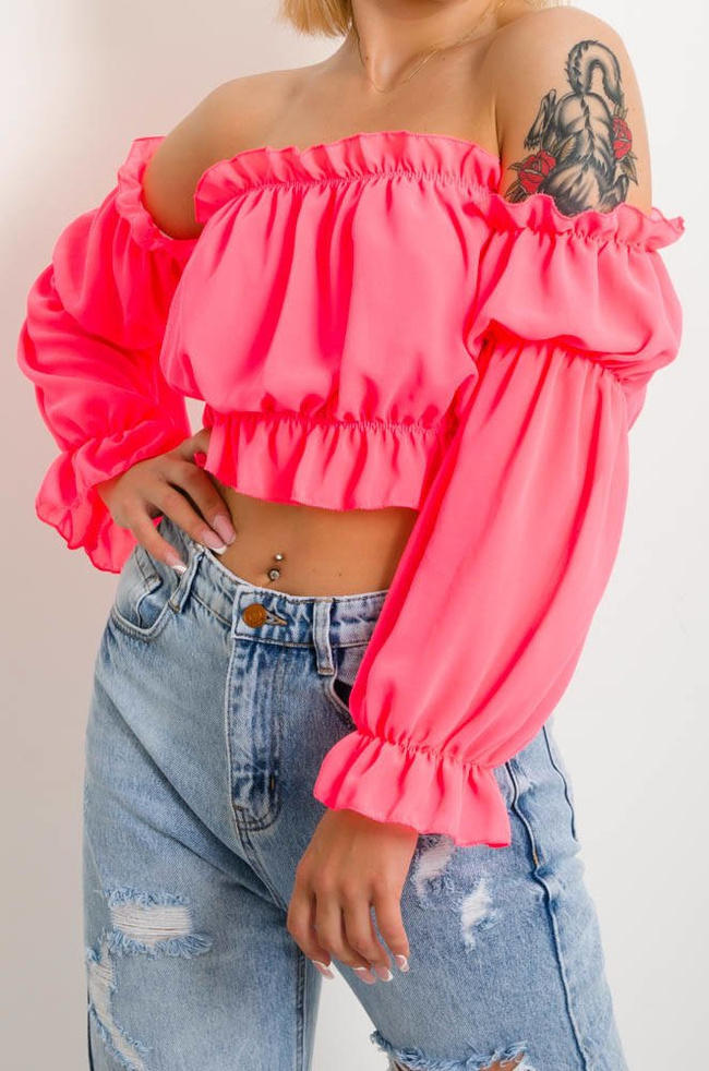 NEONOWY KRÓTKI TOP - HISZPANKA