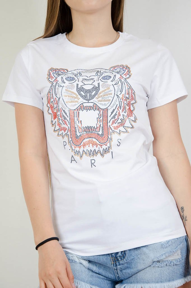 Biały T-shirt  z tygrysem 