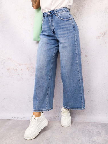SPODNIE JEANSOWE CULOTTE Z WYSOKIM STANEM
