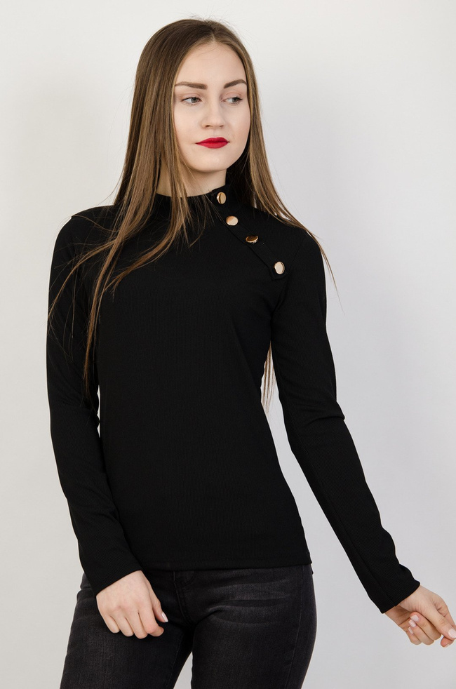 Bluzka prążkowana ze złotymi guzikami