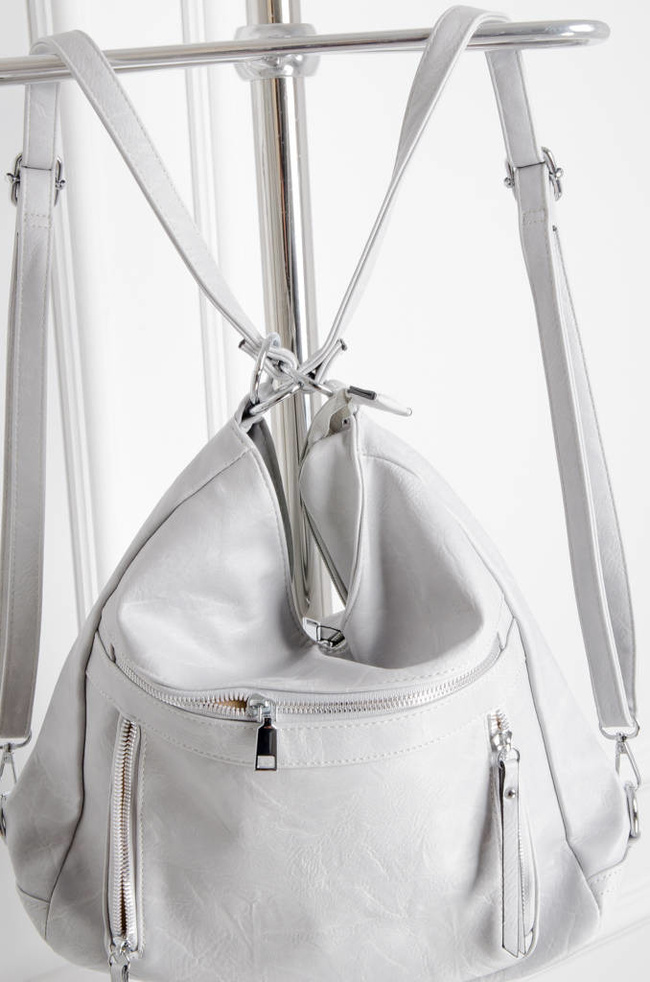 TORBA TYPU SHOPPER Z ZAMKAMI- SZARA