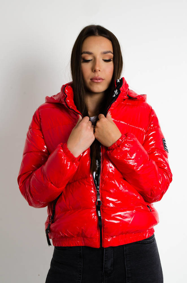 CZERWONA WINYLOWA KURTKA