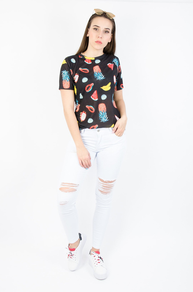 SPODNIE Z PRZETARCIAMI W KOLORZE BIAŁYM