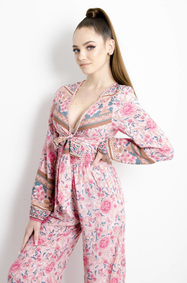 KOMPLET W KWIATY - RÓŻOWY